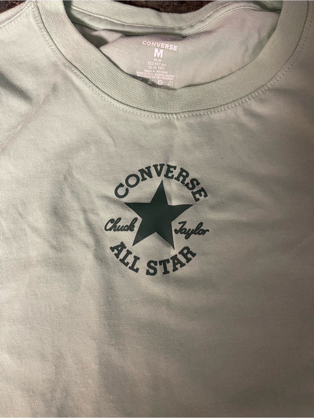 Converse Kids Short Sleeve Tee Mint Green with Dark Green Logo